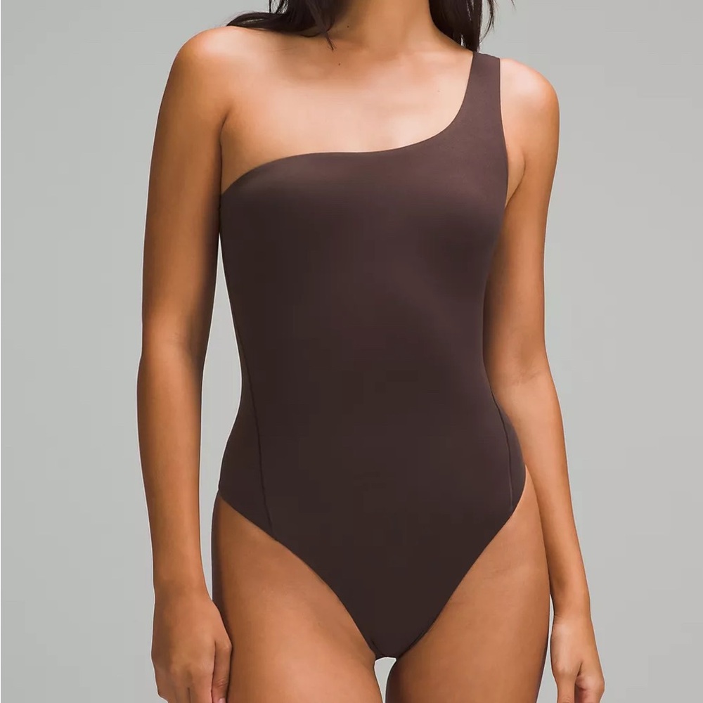 NWT Lululemon Wundermost Ultra-Soft Nulu Asymmetrical Bodysuit Espresso Sz S $78